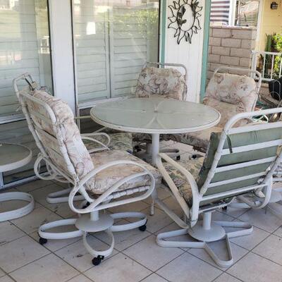 patio set and chairs