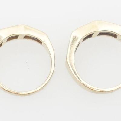 MATCHING 18KT ONYX & DIAMOND RINGS (13.45 GRAMS)