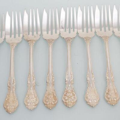 8 GORHAM STERLING KING EDWARD SALAD FORKS
