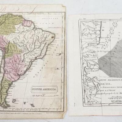 2 ANTIQUE MAPS SOUTH AMERICA