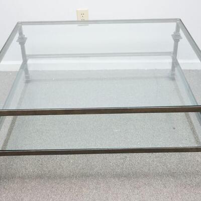 LARGE IRON & GLASS COCKTAIL TABLE