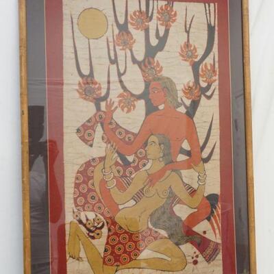 SRI LANKA BATIK COUPLE FRAMED