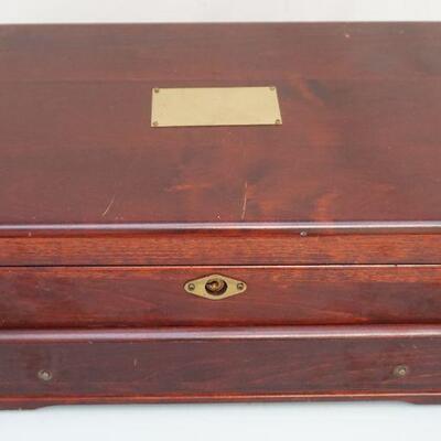 VINTAGE SILVER CHEST RED MAHOGANY