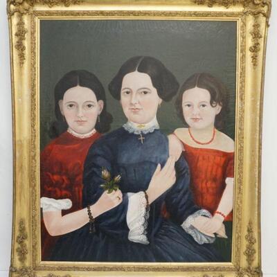 19th c NEW ENGLAND FOLK ART PORTRAIT