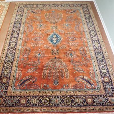 LARGE TABRIZ SEMI ANTIQUE RUG 14 ft