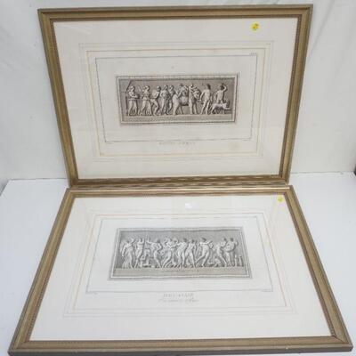 PAIR ANTIQUE 18th c ITALIAN ENGRAVINGS