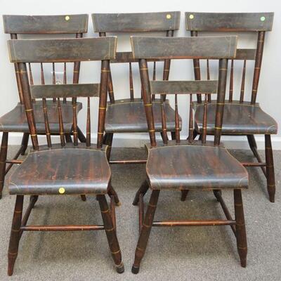 5 ANTIQUE AMERICAN PAINTED CHAIRS