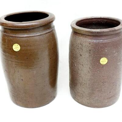 2 WESTERN PENNSYLVANIA STONEWARE JARS