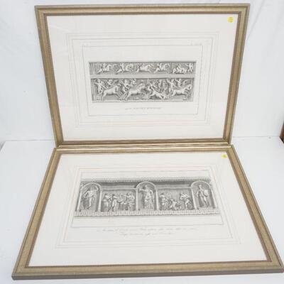 PAIR ANTIQUE 18th c ITALIAN ENGRAVINGS