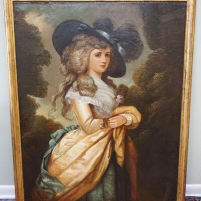 LARGE ANTIQUE FRENCH PORTRAIT