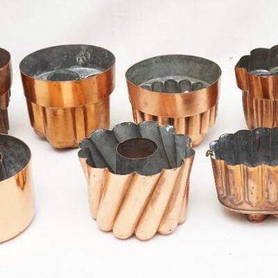 7 ANTIQUE 19th c COPPER MOLDS
