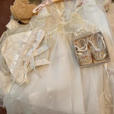 Vintage Christening Gown/Shoes