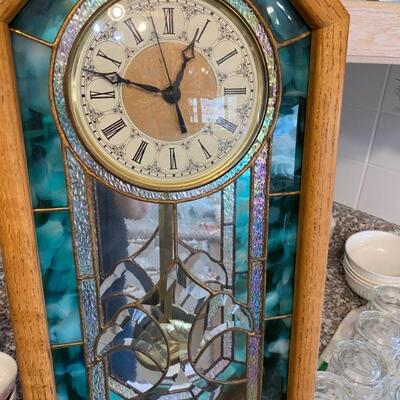 Studio One Art Glass Beveled Stained Glass Clock