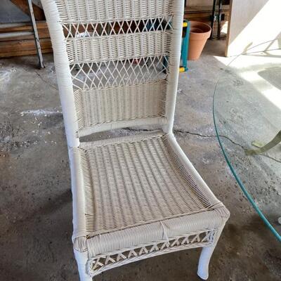 White Wicker Side Chair (40