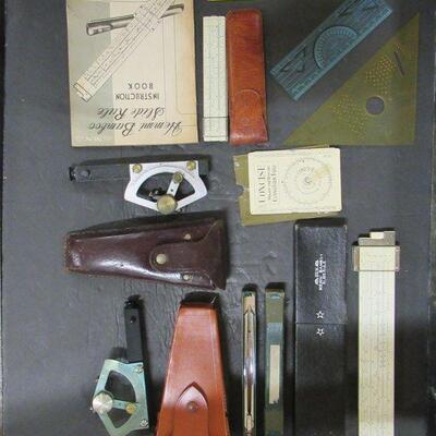VINTAGE SUN SLIDE RULE AND VARIOUS OTHER AVIATION NAVAGATIONAL TOOLS IN ORIGINAL CASES
