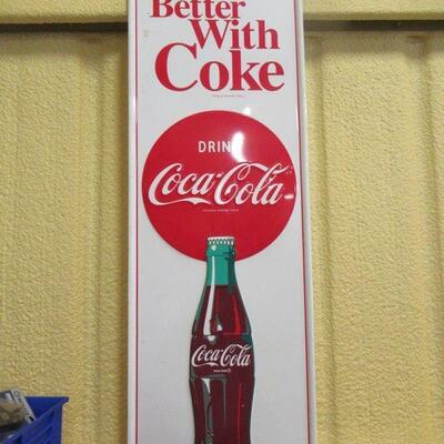 COCA-COLA METAL SIGN "THINGS GO BETTER WITH COKE" 54" X 18
