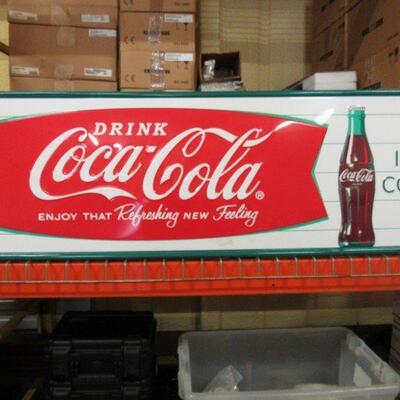 COCA-COLA METAL SIGN "ENJOY THAT REFRESHING NEW FEELING" 54" X 18"