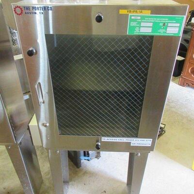2 STAINLESS STEEL VACUUM SEMI-CONDUCTOR PROCESSING CABINETS APPLIED MATERIALS AMAT 54" X 23" X 9 1/2"