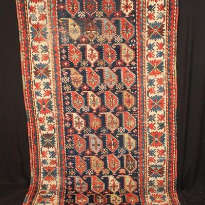 Kazak Caucasian Oriental Carpet White Weft