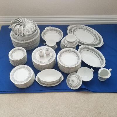 China set from Japan.  Gray and white.  100 pcs in Set