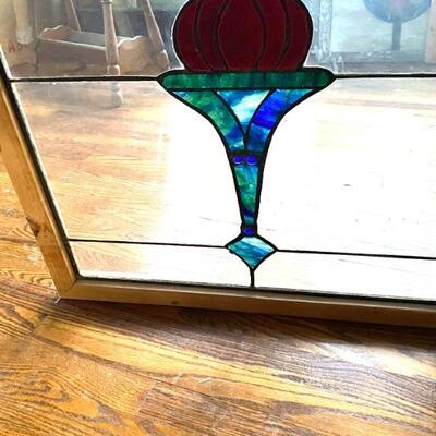 Vintage Stained Leaded Glass Window