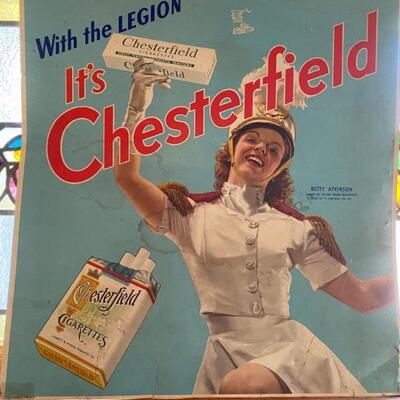 1941 Its Chesterfield Cardboard Advertising 
