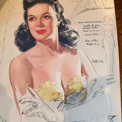 Vintage Artist Sketch Pin Up Girl Calendar 