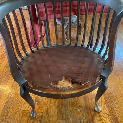 Antique Barrell Chair Needs Re purpose. Burlap Seat