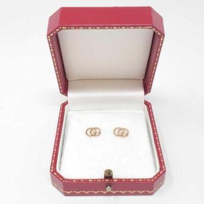 #1244 • 14K Gold Gucci Design Earrings, 1.6g
