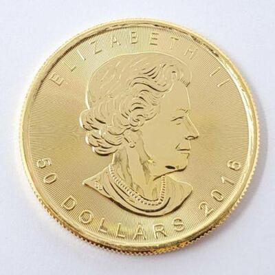 #710 • 1oz 2016 Canadian $50 .9999 Gold Leaf Coin