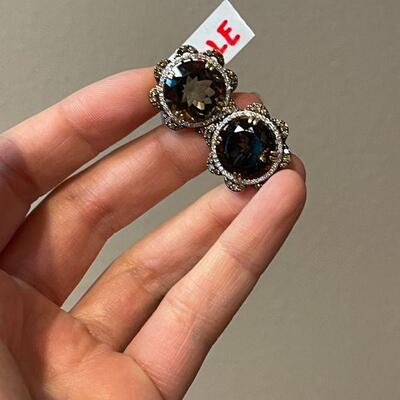 smokey quartz earrings