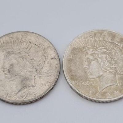 (2) 1923 Peace Dollars