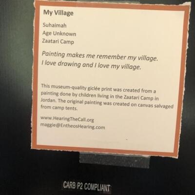 My Village- Giclee after Original by Child Refugee
This Museum-Quality Giclee was created from the Original Painting by Suhaimah, a Child...