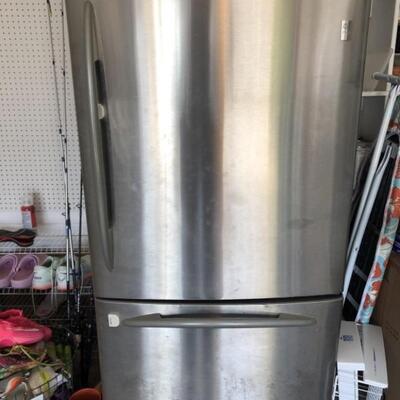 Stainless GE Profile Bottom Freezer Refrigerator