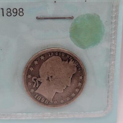 1898 Barber Quarter Dollar