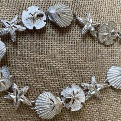 Sterling Silver Seashell Starfish Sand Dollar