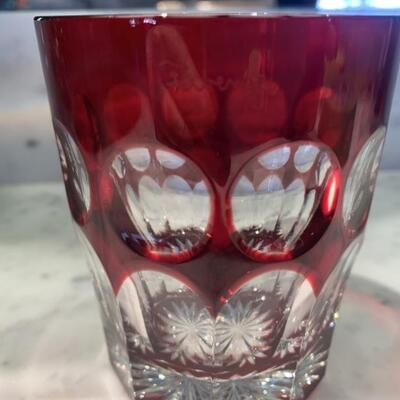 FabergÃ© Red Cut to Clear Crystal Highball Glass
Signed FabergÃ©, By Akja Crystal, Hungary