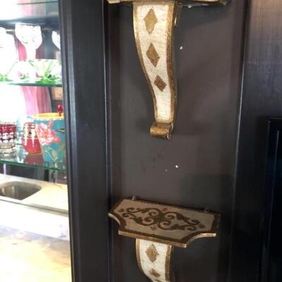Pair Italian Gilt Gold and Ivory Wall Decor