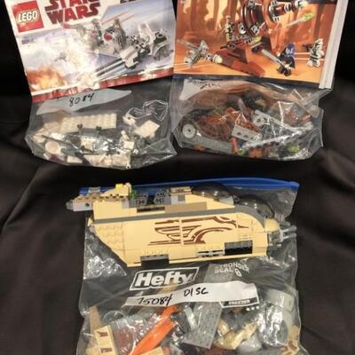 (3) Lego Star Wars Sets: 
#75084- Wookiee Gunship
#8084- Snowtrooper Battle Pack
#9491- Geonosian Cannon
