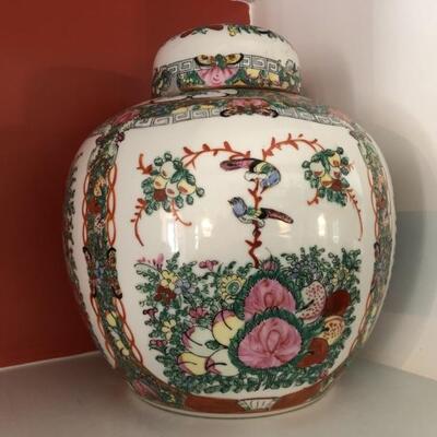 2 of 2 Matching Chinese Famille Rose Ginger Jars