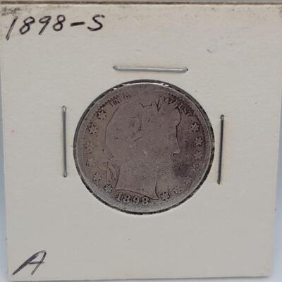 1898-S Barber Quarter Dollar
