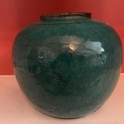 Glazed Green Jade Ceramic Friendship Jar