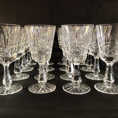 (16) Waterford Irish Crystal Wine Stems, Marked Waterford