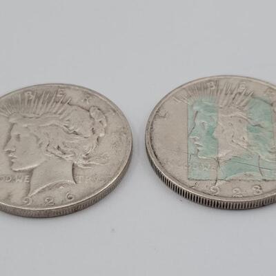 (2) 1926 & 1928 Peace Dollars