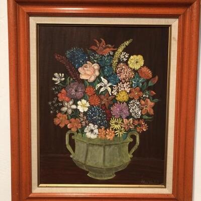 Original Still Life Colorful Flowers Oil on Canvas