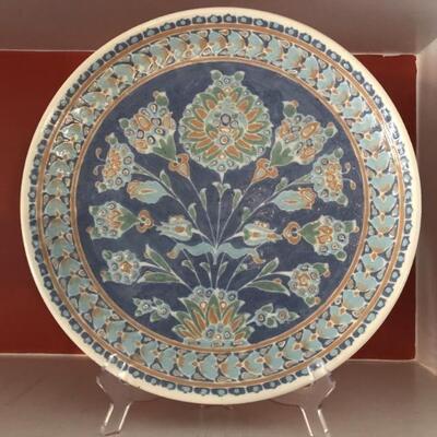 Turkish Mosaic, Artist Signed Decorative Plate