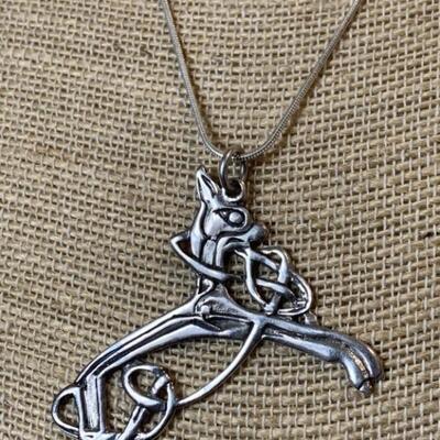 Sterling Silver Necklace with Stylized Animal