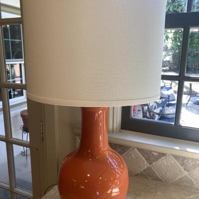 Orange Ceramic Safavieh Table Lamp with Shade