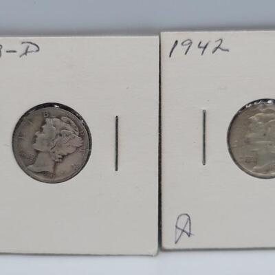 1942 & 1943- D Mercury Dimes