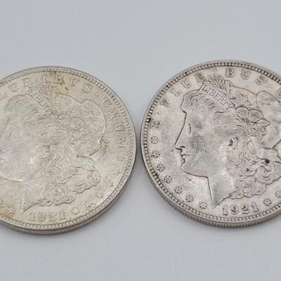 (2) 1921 Morgan Dollars